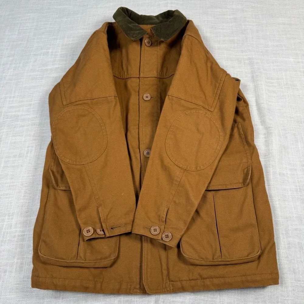VTG Cabelas Outdoor Gear Hunting Jacket Youth Boys L Brown Canvas Corduroy Chore